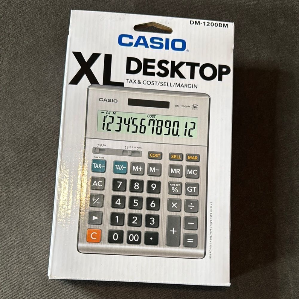 Casio XL Desktop Calculator Silver DM-1200BM
